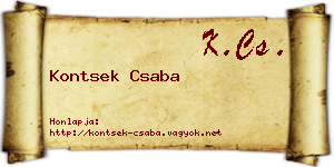 Kontsek Csaba névjegykártya
